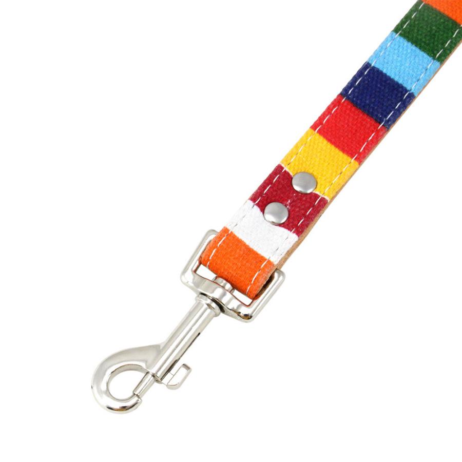首輪 リード 単品 犬用 中型犬 大型犬 猫 ペット用品 カラフル マルチストライプ キャンバス 帆布 牽引紐 散歩ひも ベルト バックル おしゃれ|plusnao|12