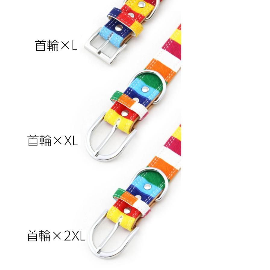 首輪 リード 単品 犬用 中型犬 大型犬 猫 ペット用品 カラフル マルチストライプ キャンバス 帆布 牽引紐 散歩ひも ベルト バックル おしゃれ|plusnao|13