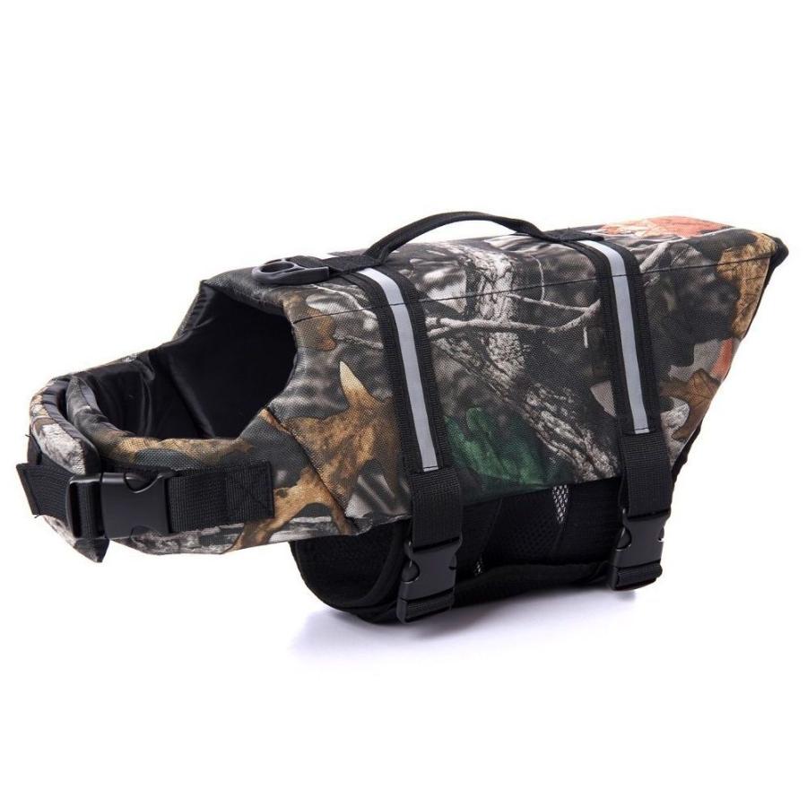 LIFEGUARD 大型犬用ライフジャケット カモフラージュ plusnao ライフガード ペット用 ライフジャケット 犬 猫 水遊び