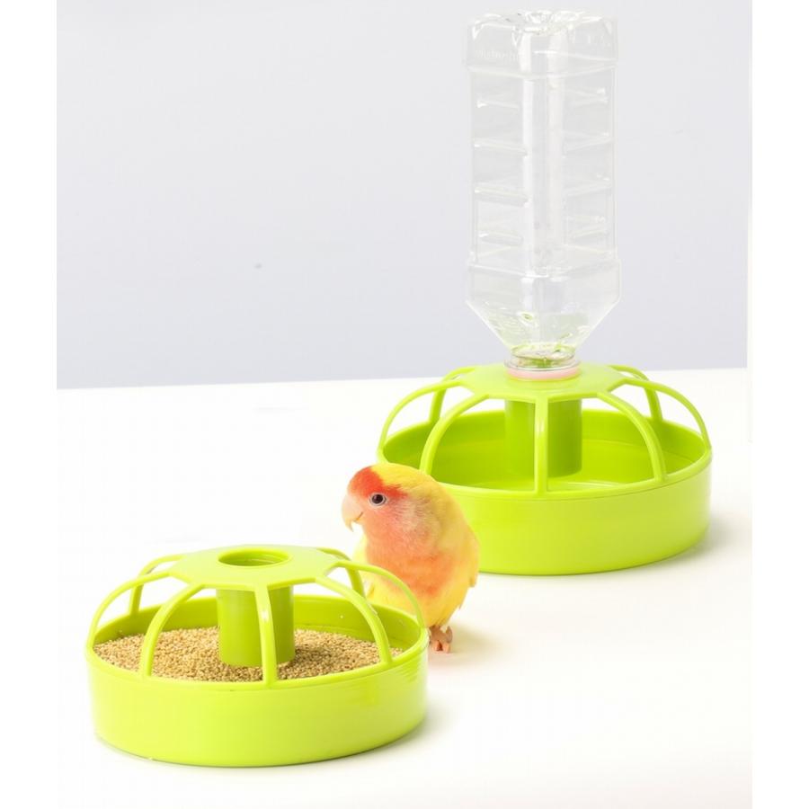鳥用餌入れ 自動給水器 バードフィーダー 給餌器 置き型 丸型 ペット