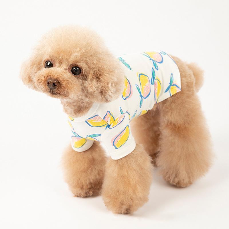 ドッグウェア ペットウェア カットソー キャミソールワンピース 犬の服 犬服 猫の服 洋服 ペット用品 小型犬 Tシャツ チュニック レモン柄 レース Pet プラスナオyahoo 店 通販 Yahoo ショッピング