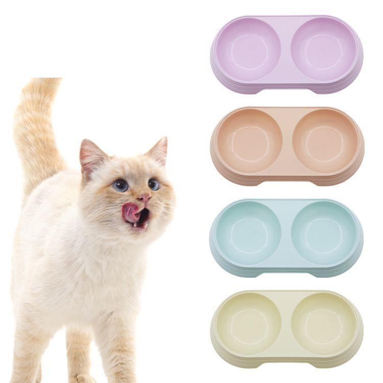 ペット用フードボウル ダブルボウル ペット 猫 犬 シンプル 2連タイプ