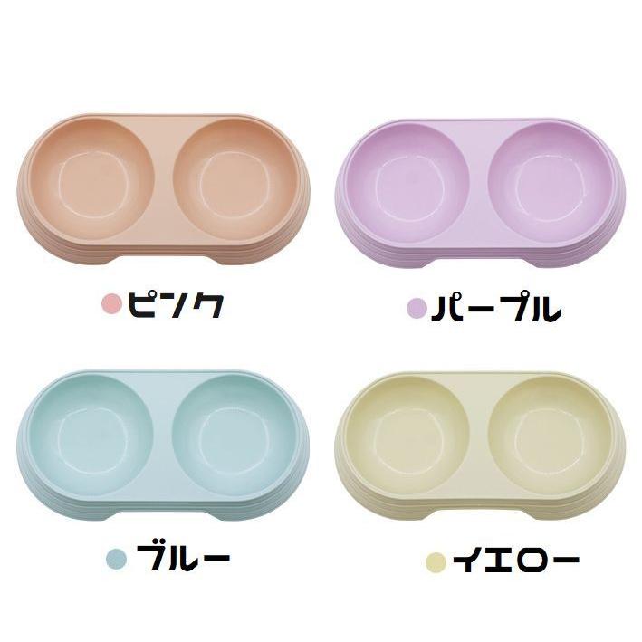 ペット用フードボウル ダブルボウル ペット 猫 犬 シンプル 2連タイプ