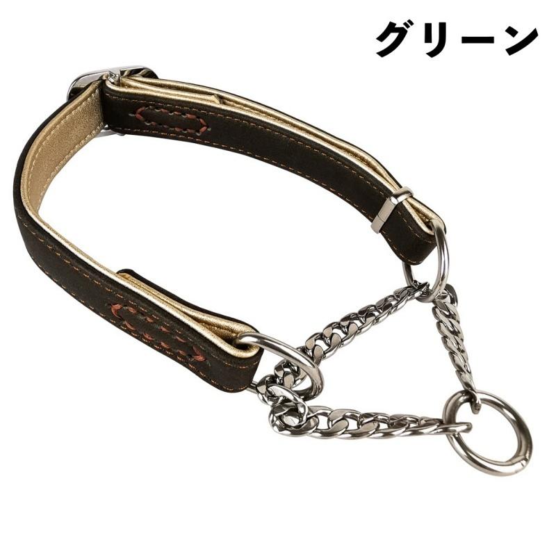 ち〜まま⭐︎ページ　ハーフチョークチェーンとカフェリード2セット　黒　ビーズ 大型犬用ハーフチョークチェーンとカフェリード のセット リード