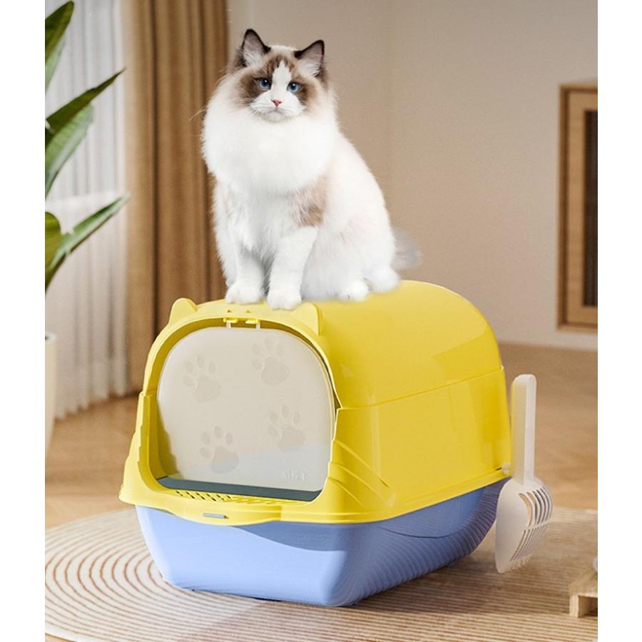 猫用トイレ ネコ 猫トイレ 本体 キャット スコップ付き 扉付き 飛散