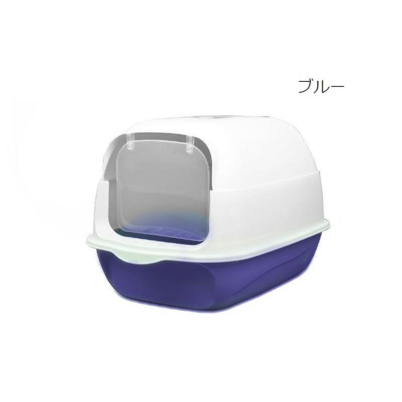 猫用トイレ ドーム型 パープル ホワイト 猫用トイレ ネコ 猫トイレ 本体 キャット スコップ付き 扉付き 飛散