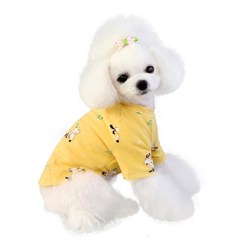 ペットウェア ドッグ Tシャツ 半袖 犬 プリント ヘ音記号 小型犬 中型犬 お散歩 お出かけ 部屋着 春 夏 猫 キャット 犬服 イエロー グリーン プラスナオ Paypayモール店 通販 Paypayモール