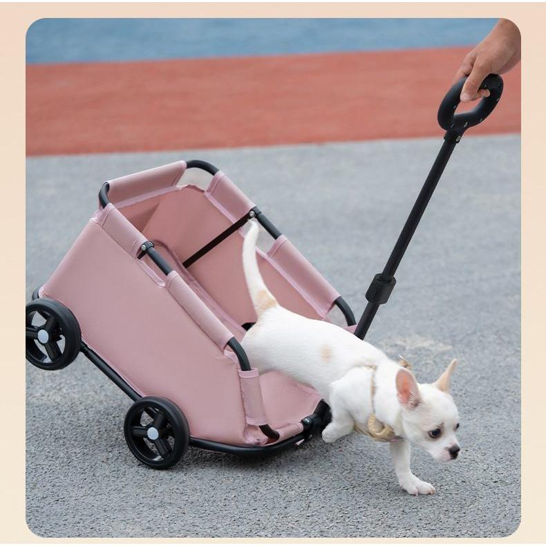 キャリーカート ペットキャリー ペット用品 犬用 猫 コンパクト 折りたたみ ペットカート ド 360度回転 4輪 ポケット付き plusnao（プラスナオ） ペットカート ペットキャリー キャリーカート