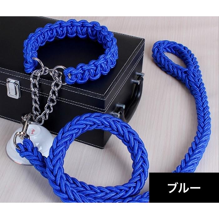 ち〜まま⭐︎ページ　ハーフチョークチェーンとカフェリード2セット　黒　ビーズ 大型犬用ハーフチョークチェーンとカフェリード のセット リード