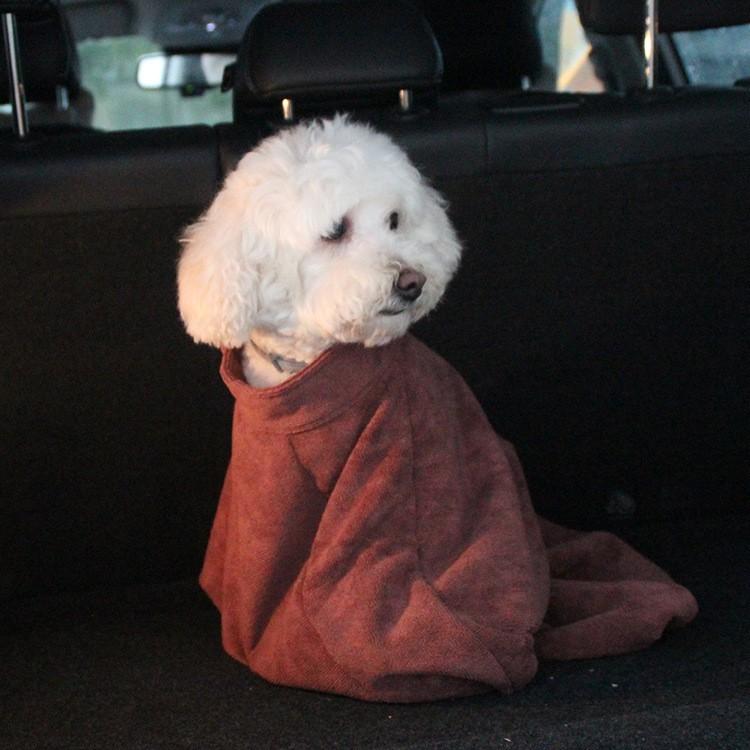 別倉庫からの配送 ペット用バスローブ ペット用タオル 小型犬 中型犬 大型犬 猫 ペット用品 バスグッズ 袋型 袖なし ブラウン マイクロファイバー シンプル お風呂1 730円 Whitesforracialequity Org