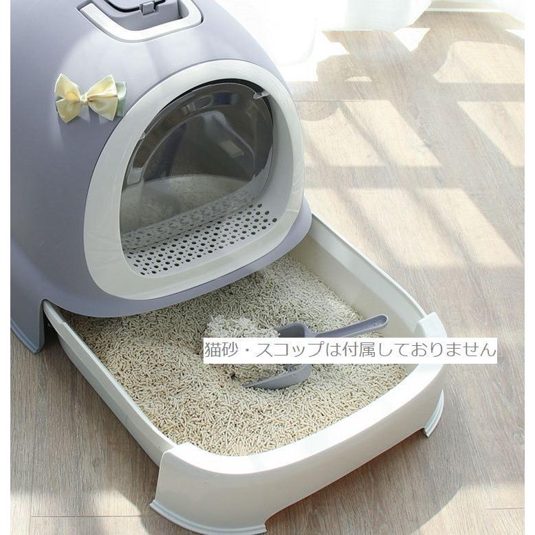 plusnao 猫用トイレ ネコ 猫トイレ 本体 キャット 飛散防止 ふた