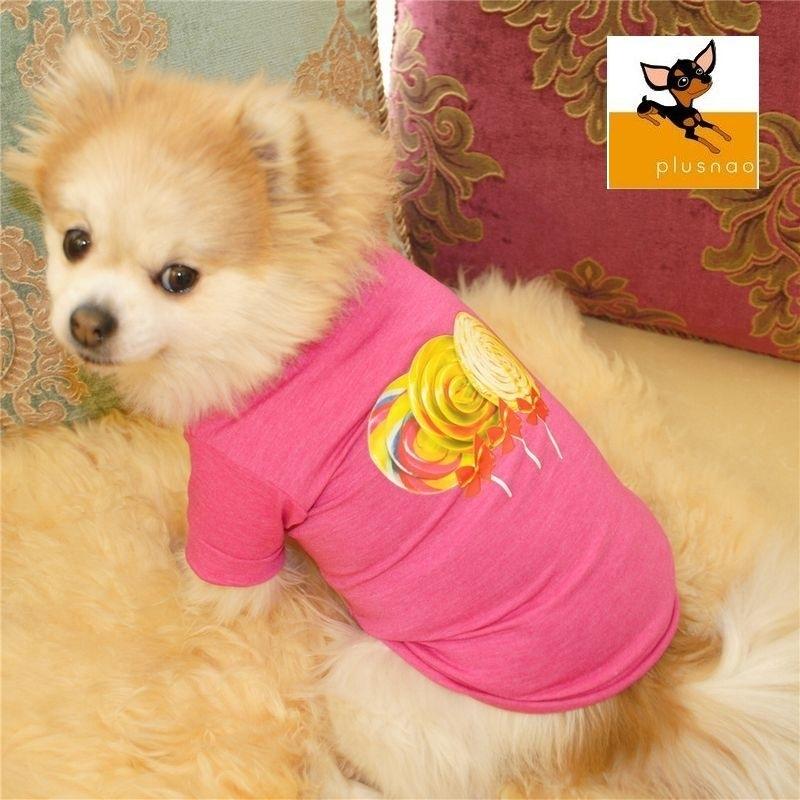 ペット服 Tシャツ 犬 小型犬 全てのアイテム 猫 ペット用品 犬用品 猫用品 プルオーバー イラスト お散歩 ロリポップ プリント お出掛け 春 キャンディー 夏