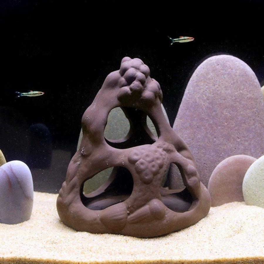 水槽用オブジェ アクアリウム オーナメント 陶器製 流木 丸太 土管