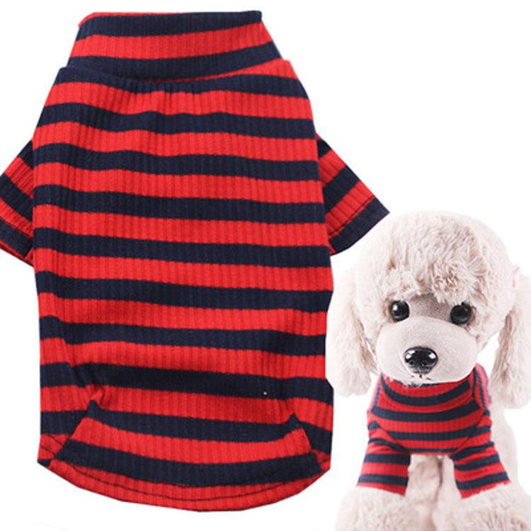 ドッグウェア カットソー 犬服 洋服 ペット用品 ペットウェア 犬用 猫用 小型犬 ボーダー 無地 シンプル リブ 長袖 ハイネック 散歩 お出かけ|plusnao|03
