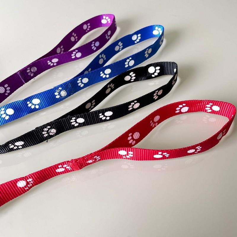 犬用リード＆ハーネス2点セットBlack革orange系マルチドット