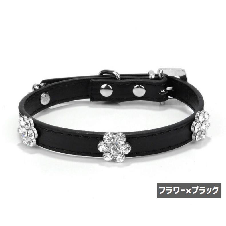 ブラック&ホワイトワンポイント花首輪