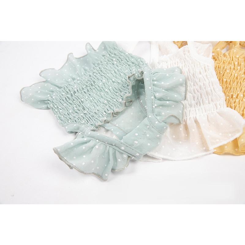 2点購入100円お値引き♡キャミソール♡犬服 ☆【閉店セール全品半額】ガーゼベアキャミソール 生成り くま