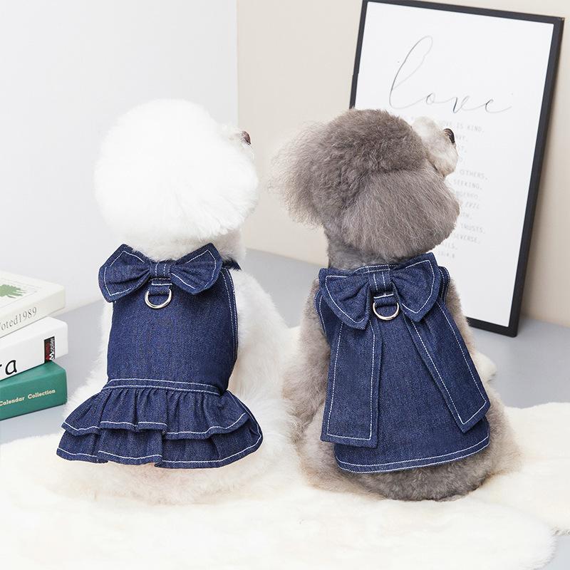 ドッグウェア 犬服 キャミソール ワンピース ペット 犬 猫 デニム 洋服
