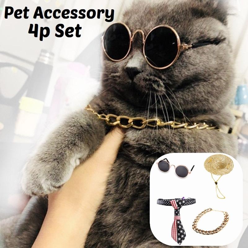 犬用 猫用 帽子 チョーカー おしゃれセット 3タイプ8品 ペット アクセサリー 蝶 ネクタイ 犬 猫 鈴 首輪
