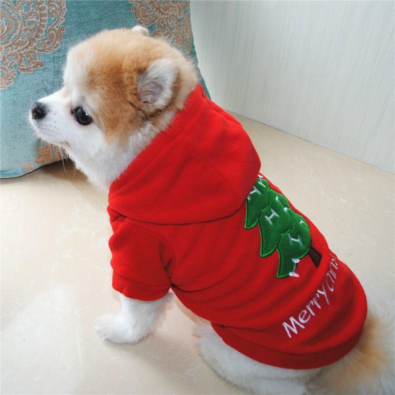 ドッグウェア クリスマス メリークリスマス ツリー パーカー プルオーバー フード付き ペット用 服 犬 愛犬 ペット ペット用品 袖あり スポーティ｜plusnao｜04