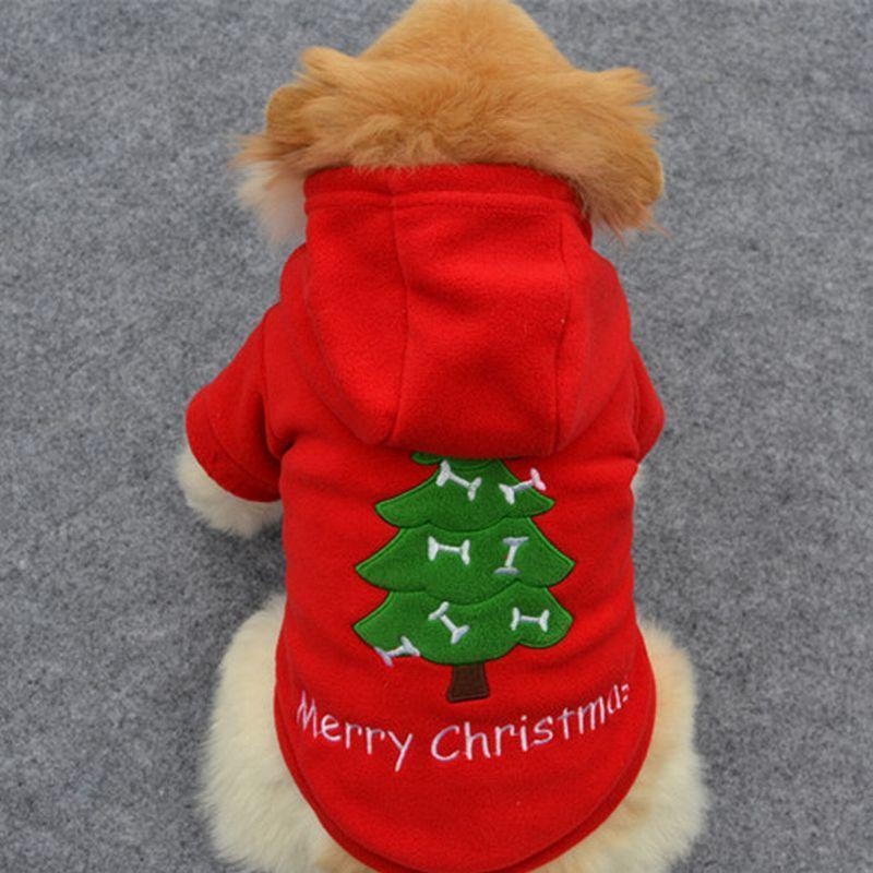 ドッグウェア クリスマス メリークリスマス ツリー パーカー プルオーバー フード付き ペット用 服 犬 愛犬 ペット ペット用品 袖あり スポーティ｜plusnao｜06