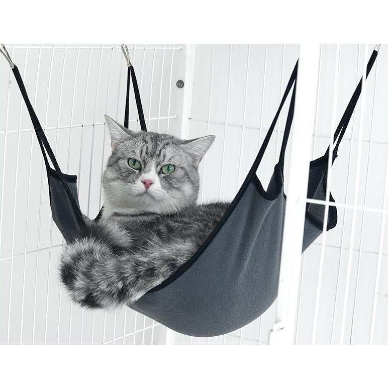 ペットベッド ハンモックタイプ フック付き ふかふかマット 猫用 ドット柄 猫用品 ペットベッド ハンモックタイプ フック付き ふかふかマット 猫