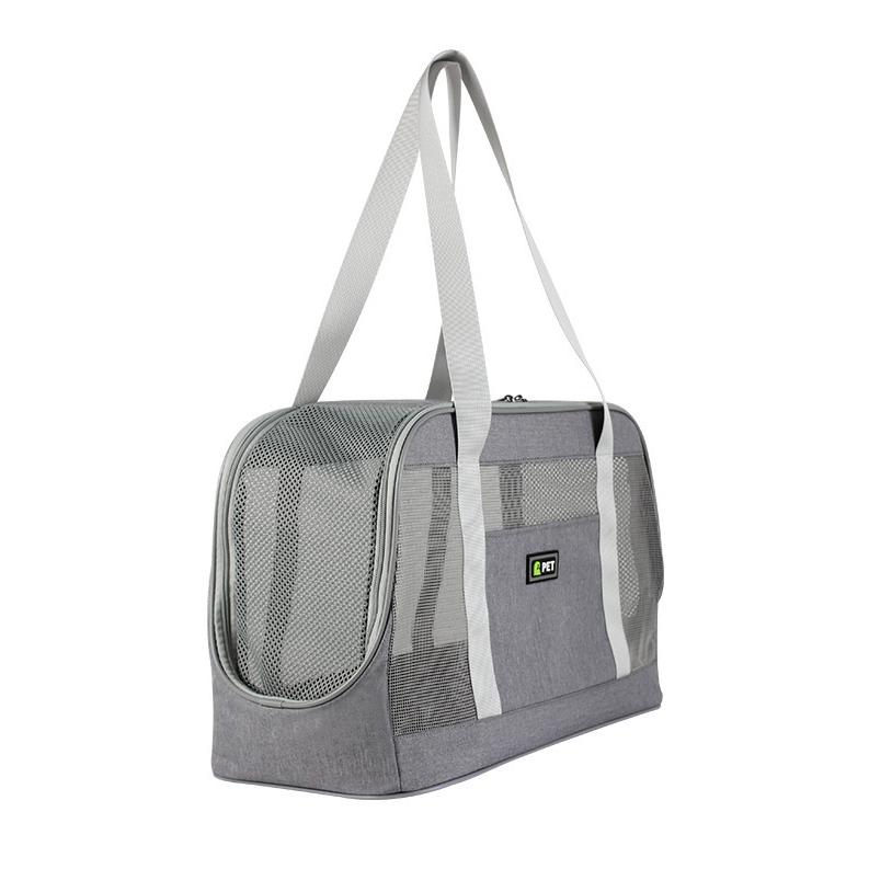 キャリーバッグ トートキャリー 猫用 犬用 ネコ イヌ ペット用品 ペットグッズ 鞄 かばん 肩掛け メッシュ ファスナー ロゴ 英字 通気性 グレー プラスナオ Paypayモール店 通販 Paypayモール