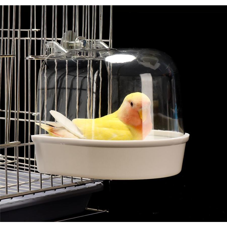 バードバス 水浴びケース 小鳥 鳥 インコ 文鳥 ペットグッズ ペット用品 飼育グッズ 鳥用品 水容器 お風呂 水浴び 外付け式 取り付け簡単 便利｜plusnao｜02