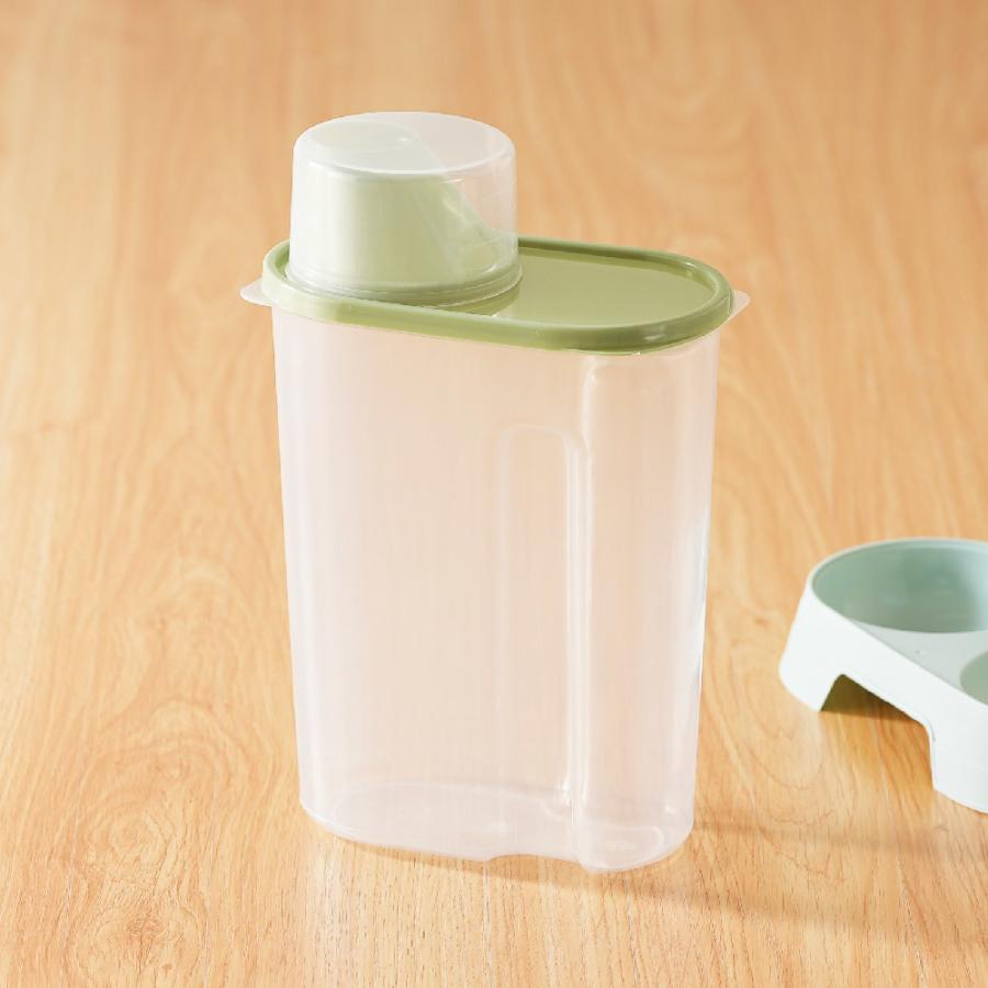 フードストッカー 保存容器 密閉ペットフードストッカー計量カップ付き ペット用 ドッグフード キャットフード ペットフード 透明ドライフードストッカー | ブランド登録なし | 02