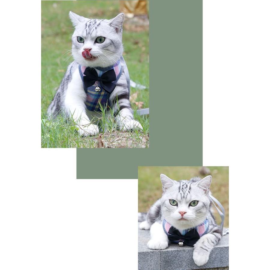 ハーネス リード 2点セット 猫用 ネコ ペットグッズ 胴輪 散歩紐 牽引紐 平紐 チェック柄 蝶ネクタイ 長さ調節可能 猫用品 猫グッズ おしゃれ Pet プラスナオyahoo 店 通販 Yahoo ショッピング