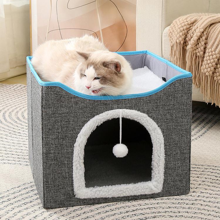 ペットベッド ペットハウス キャットハウス 2段 折り畳み 猫 ネコ ねこ