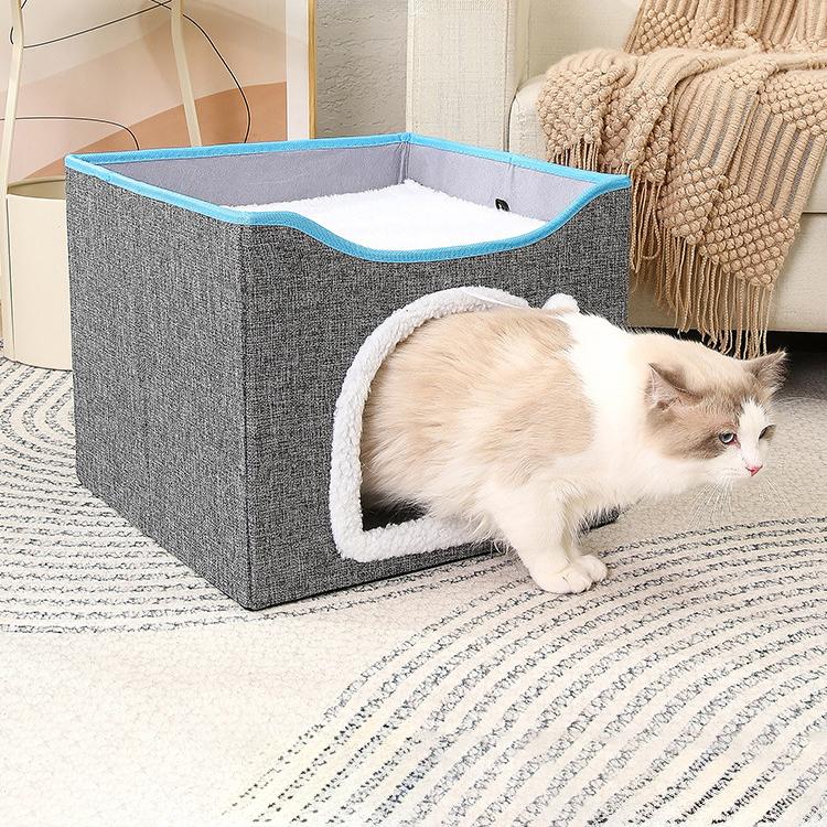 ペットベッド ペットハウス キャットハウス 2段 折り畳み 猫 ネコ ねこ