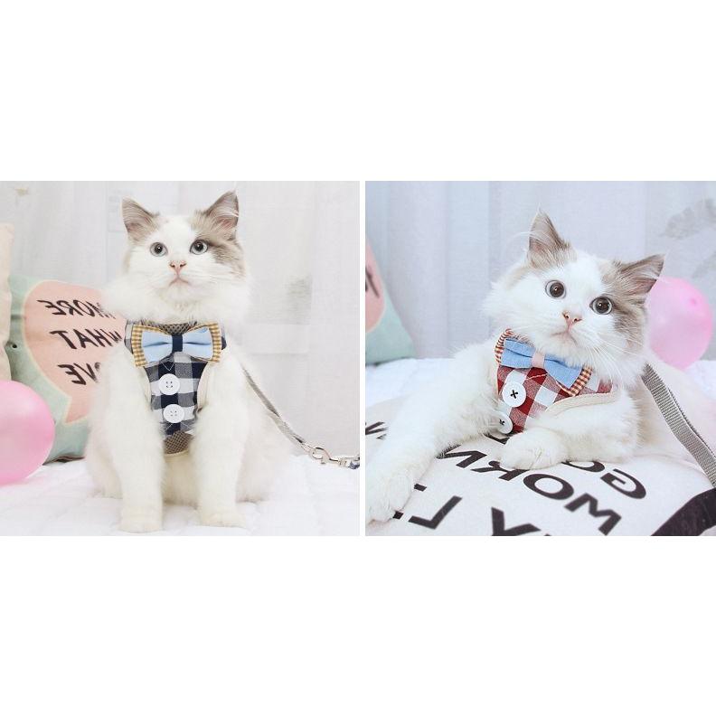 ハーネス リード 2点セット 猫用 ネコ ペットグッズ 胴輪 散歩紐 牽引
