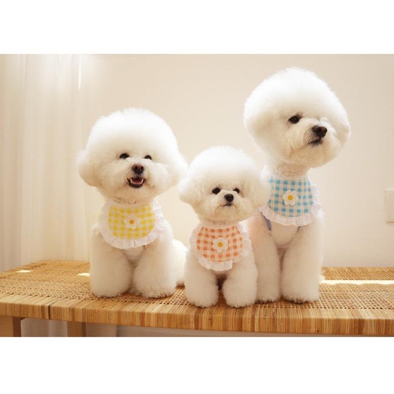 ジューンブライドスタイ(ブルー⑤)わんちゃん猫ちゃん用 plusnao ペット用スタイ よだれかけ ビブ ペット用品 犬 猫