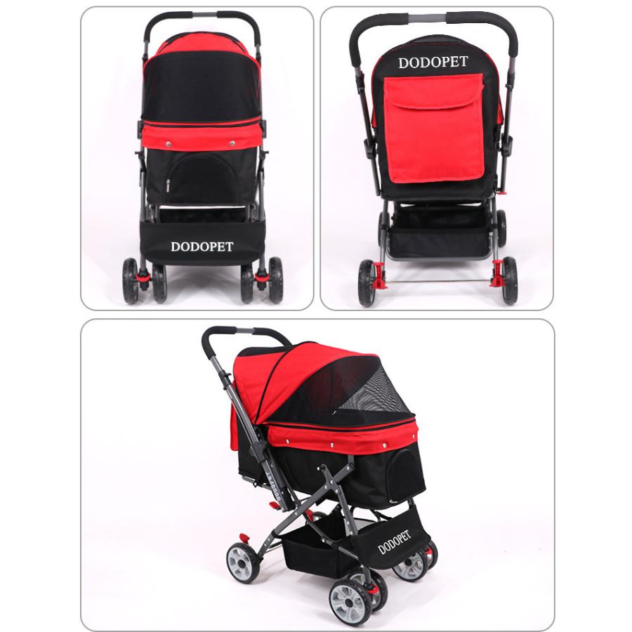 ペットカート ペットバギー DODOPET 切り替え ハンドル 多頭飼い 大型犬 中型犬 小型犬 犬 荷物入れ バスケット キャノビー付き 4輪 折り 