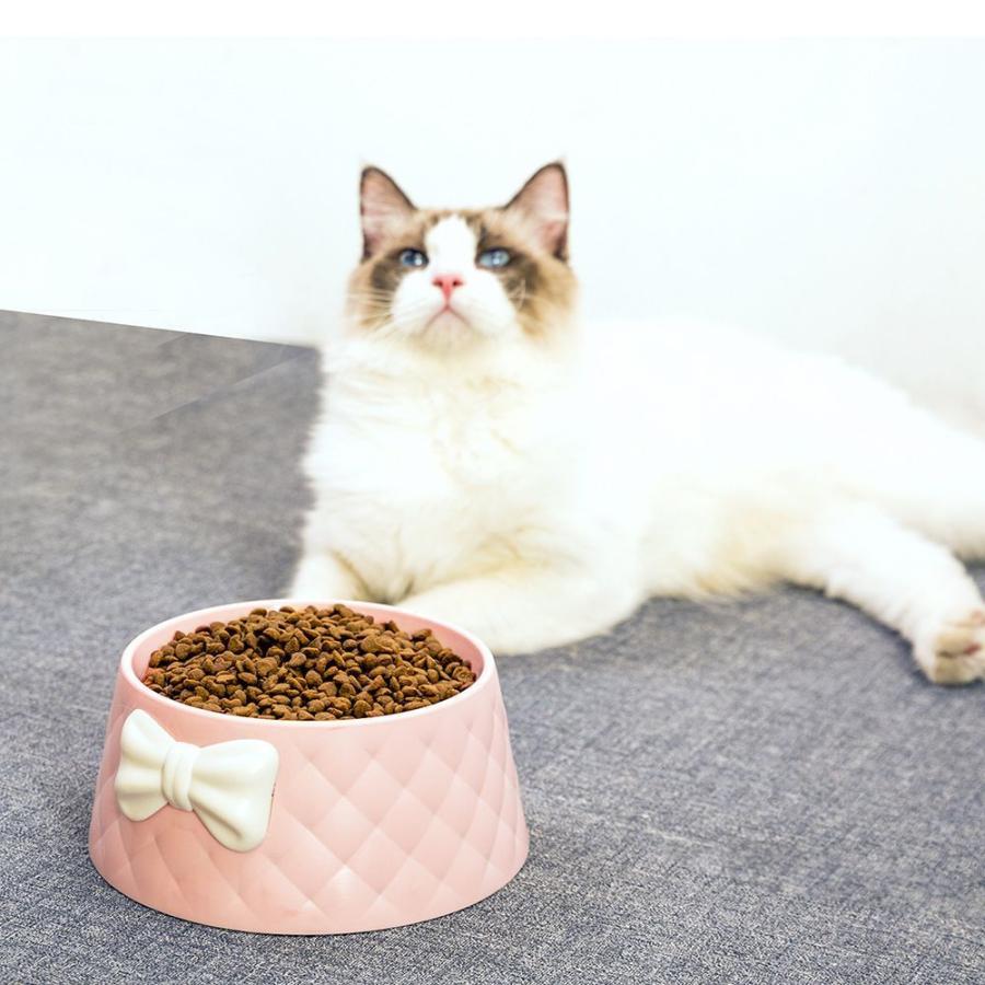 ペット用食器 フードボウル ウォーターボウル 餌皿 リボン 猫 犬 ネコ