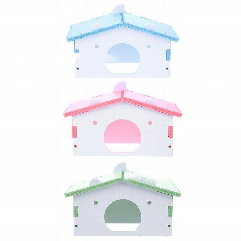 返品交換不可 小動物用 ハウス ペット用 小屋 お家 おうち 巣箱 寝床 ハムスター ベッド おしゃれ かわいい ペット用品 ペットグッズ グリーン ブルー ピンク Riosmauricio Com