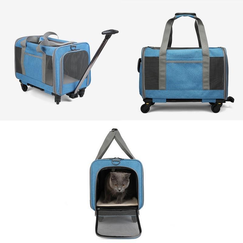 ペットキャリー　キャスター付き plusnao ペットキャリーカート キャリーバッグ キャスター付き