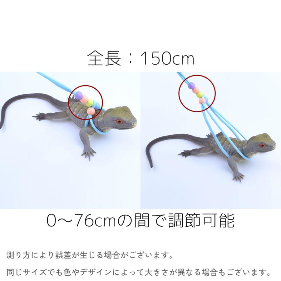 plusnao 爬虫類用リード ハーネス トカゲ 蜥蜴 蓄光 光る ロープ