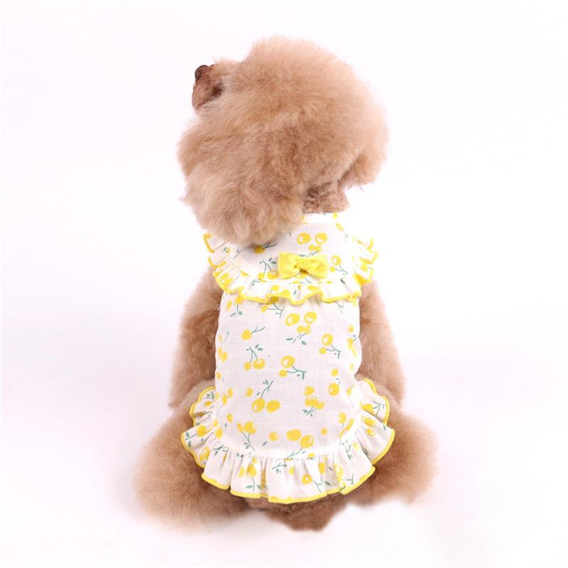 ペットウェア ワンピース 犬服 猫服 犬用ウェア ドッグウェア チェリー さくらんぼ フリル 可愛い おしゃれ お散歩 記念写真 インスタ映え ギフト プラスナオ Paypayモール店 通販 Paypayモール