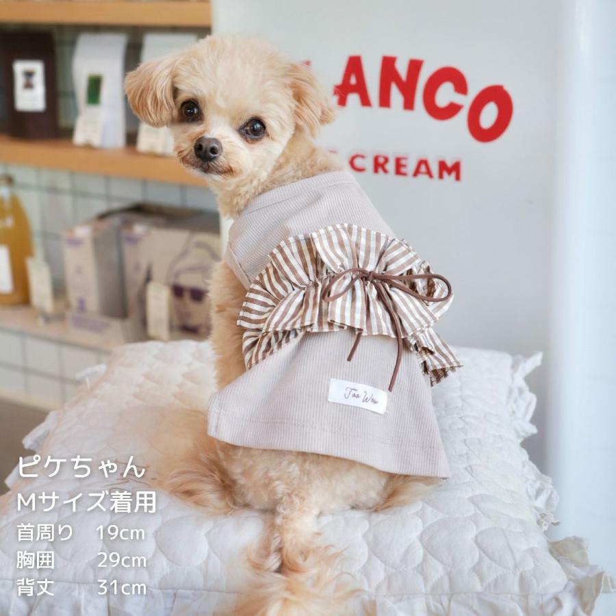 ギンガムリボンタンクトップ 犬 服 犬服 ペットウェア ドッグウェア