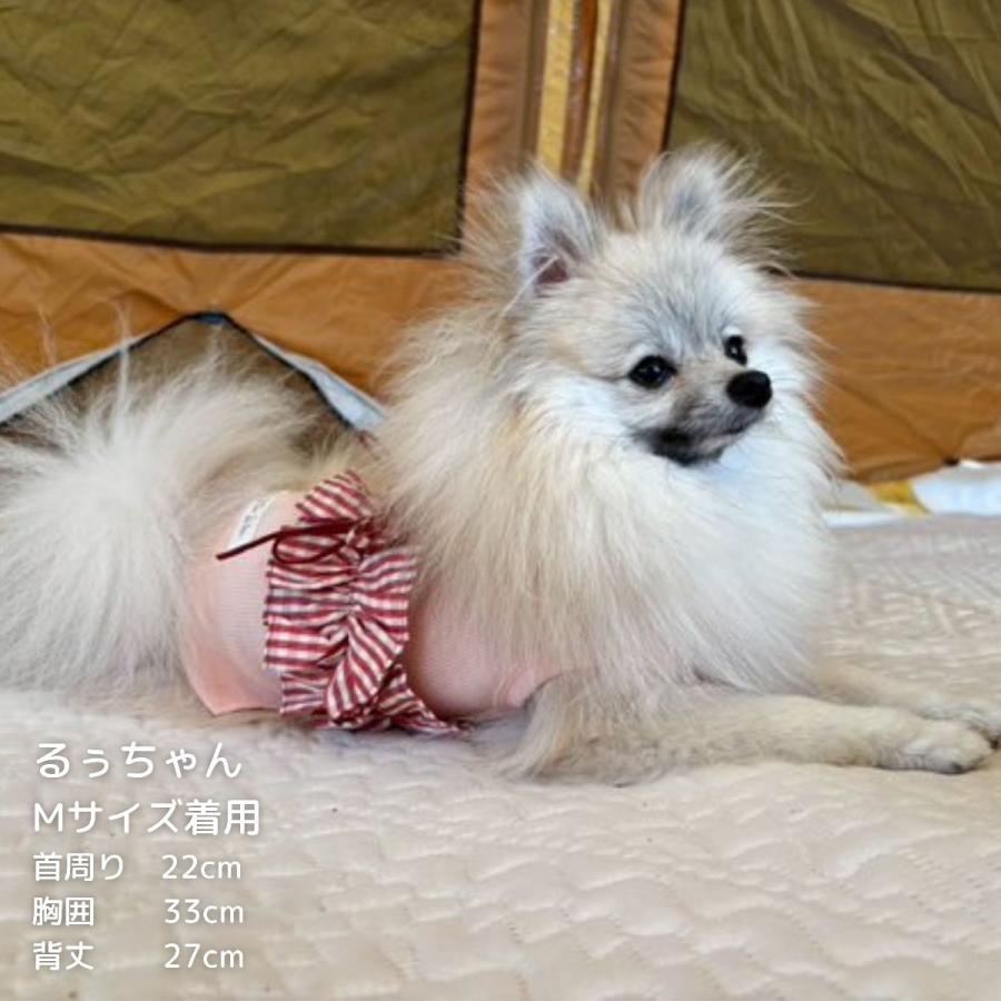 ギンガムリボンタンクトップ 犬 服 犬服 ペットウェア ドッグウェア