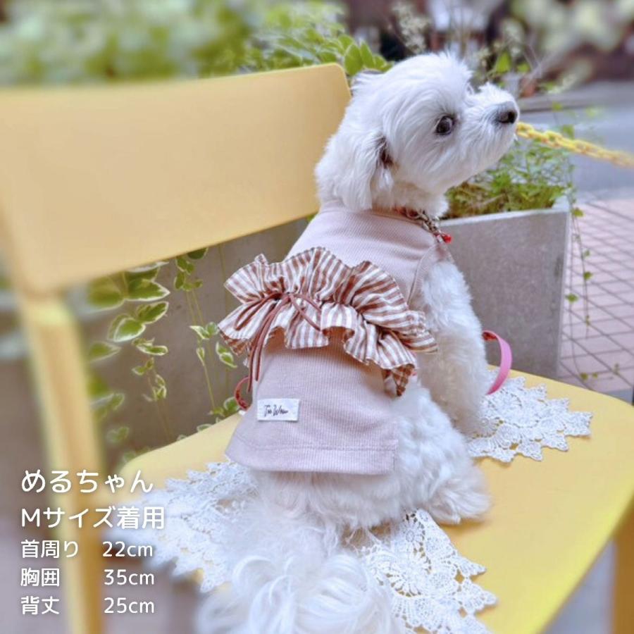ギンガムリボンタンクトップ 犬 服 犬服 ペットウェア ドッグウェア