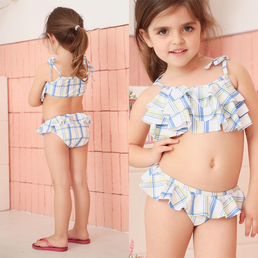 子供用水着 フリルビキニ セパレート 上下セット チェック柄 女の子 キッズ スイムウェア セットアップ かわいい 可愛い ガーリー 海水浴 プール | ブランド登録なし | 10