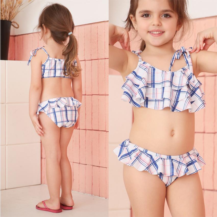子供用水着 フリルビキニ セパレート 上下セット チェック柄 女の子 キッズ スイムウェア セットアップ かわいい 可愛い ガーリー 海水浴 プール | ブランド登録なし | 16