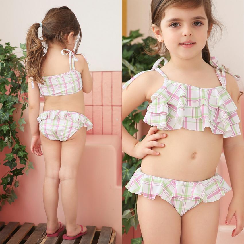 子供用水着 フリルビキニ セパレート 上下セット チェック柄 女の子 キッズ スイムウェア セットアップ かわいい 可愛い ガーリー 海水浴 プール | ブランド登録なし | 06