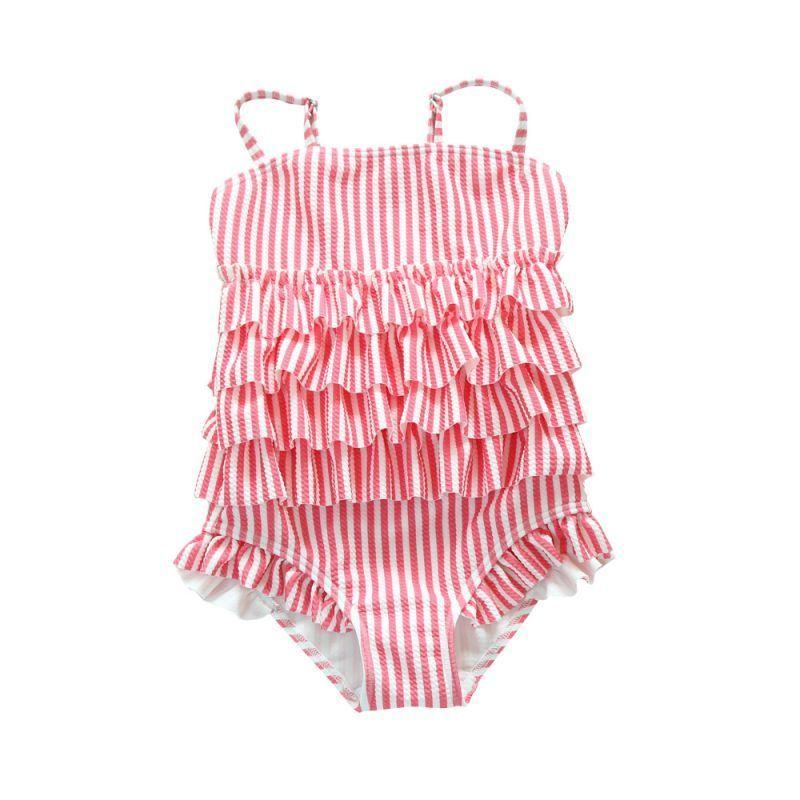 水着 キッズ 子供 女の子 スイムウエア 可愛い キャミソール ワンピース ロンパース 水泳 海 プール リボン 花柄 ボーダー ストライプ フリル | plusnao | 15