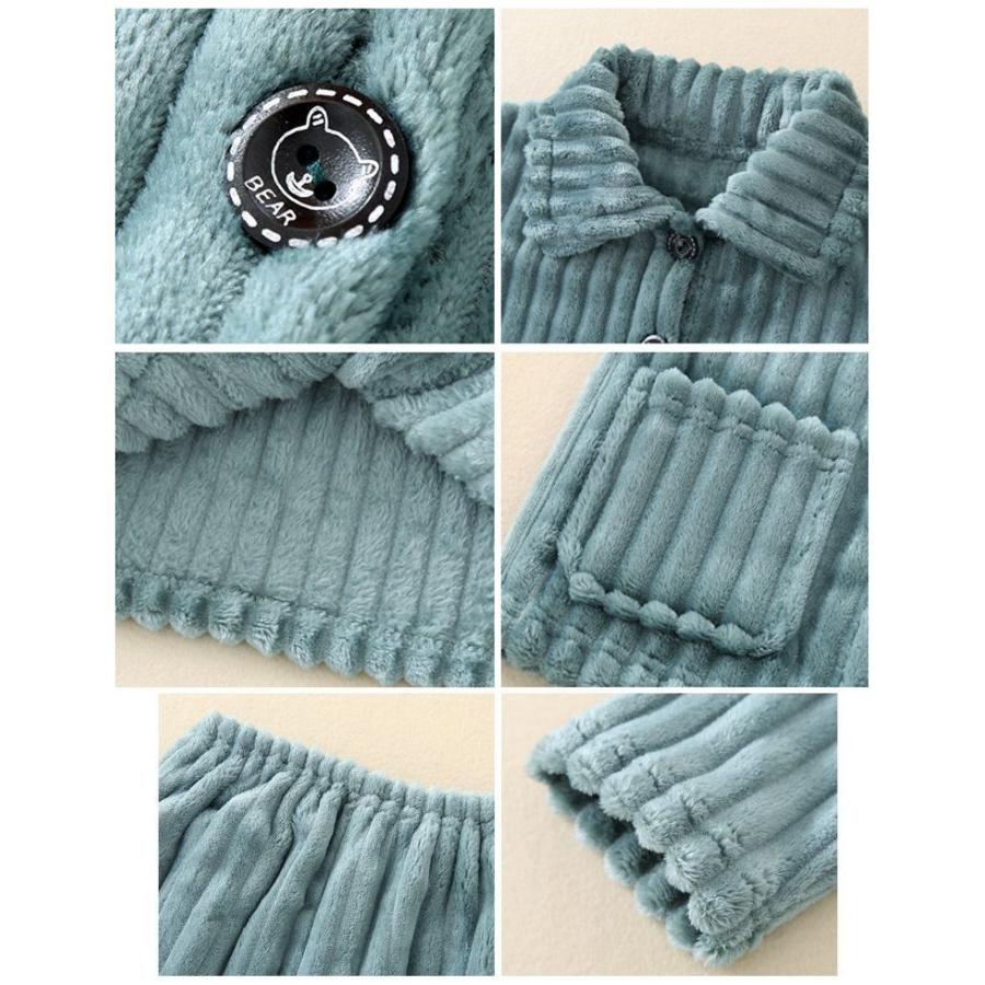 パジャマ ルームウェア 部屋着 上下 キッズ ベビー 子供服 長袖 長ズボン 厚手 フリース 秋冬 防寒 保温 暖かい 前開き | plusnao | 12