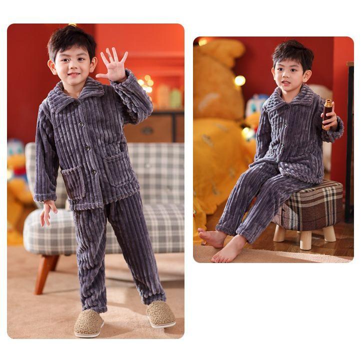 パジャマ ルームウェア 部屋着 上下 キッズ ベビー 子供服 長袖 長ズボン 厚手 フリース 秋冬 防寒 保温 暖かい 前開き | plusnao | 01