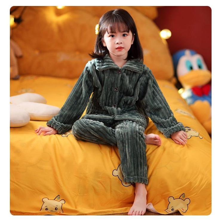 パジャマ ルームウェア 部屋着 上下 キッズ ベビー 子供服 長袖 長ズボン 厚手 フリース 秋冬 防寒 保温 暖かい 前開き | plusnao | 04